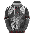 New Zealand Weka Personalised Hoodie Aotearoa Hen Silver Fern Maori Pattern