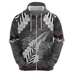 New Zealand Weka Personalised Hoodie Aotearoa Hen Silver Fern Maori Pattern