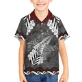 New Zealand Weka Personalised Kid Hawaiian Shirt Aotearoa Hen Silver Fern Maori Pattern