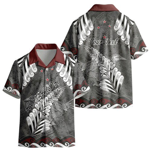 New Zealand Weka Personalised Kid Hawaiian Shirt Aotearoa Hen Silver Fern Maori Pattern LT22