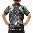 New Zealand Weka Personalised Kid Hawaiian Shirt Aotearoa Hen Silver Fern Maori Pattern LT22