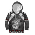 New Zealand Weka Personalised Kid Hoodie Aotearoa Hen Silver Fern Maori Pattern
