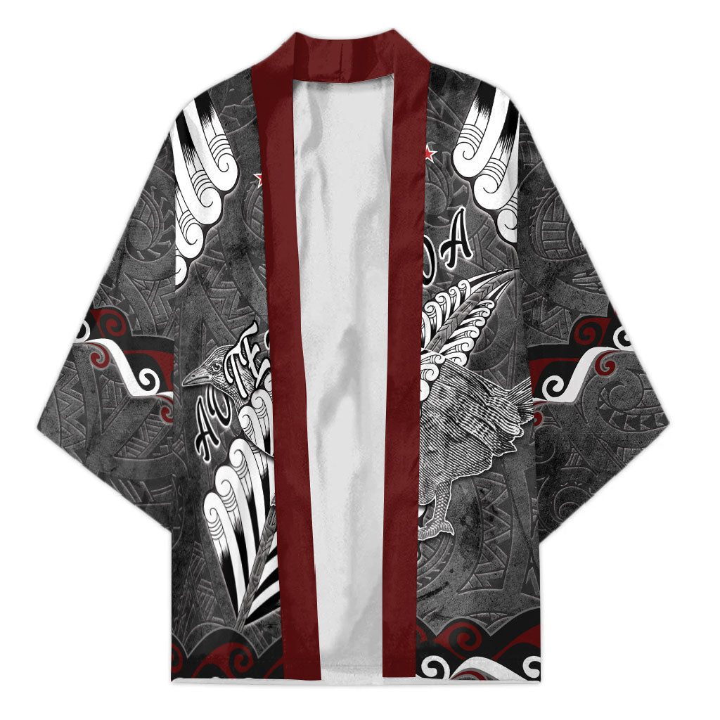 New Zealand Weka Personalised Kimono Aotearoa Hen Silver Fern Maori Pattern