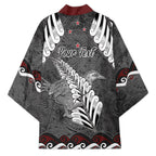 New Zealand Weka Personalised Kimono Aotearoa Hen Silver Fern Maori Pattern