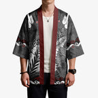 New Zealand Weka Personalised Kimono Aotearoa Hen Silver Fern Maori Pattern