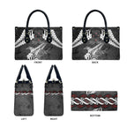 New Zealand Weka Personalised Leather Bag Aotearoa Hen Silver Fern Maori Pattern