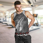 New Zealand Weka Personalised Men Tank Top Aotearoa Hen Silver Fern Maori Pattern