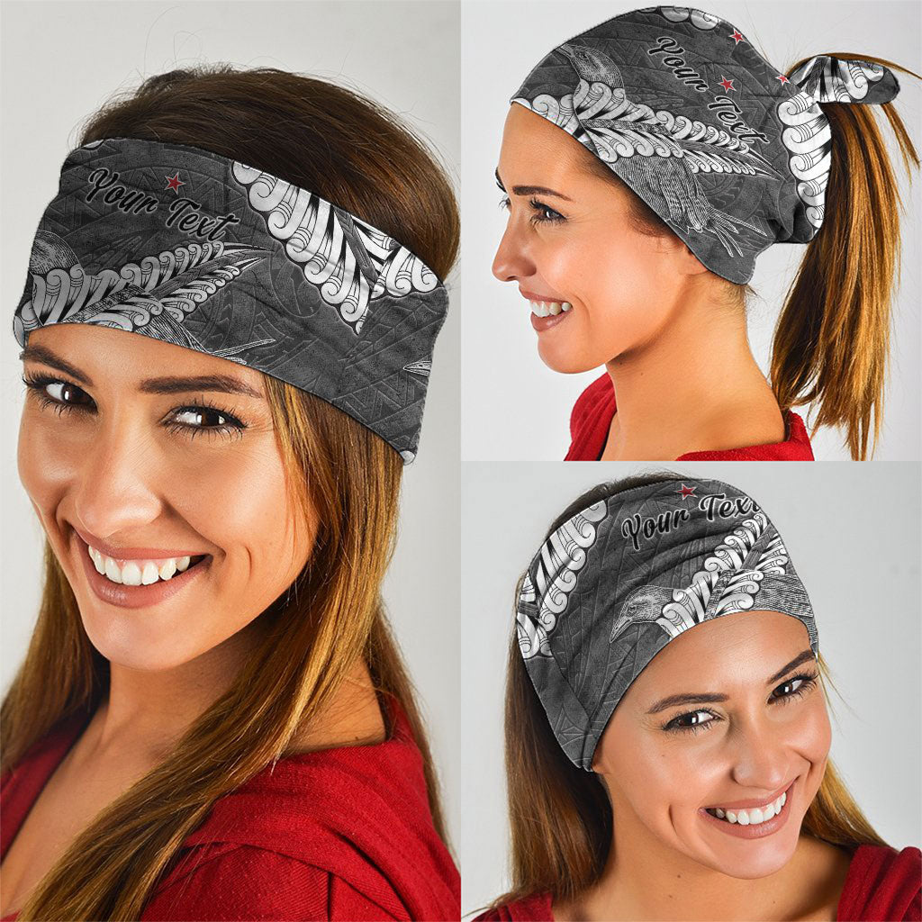 New Zealand Weka Personalised Neck Gaiter Aotearoa Hen Silver Fern Maori Pattern