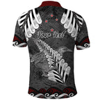 New Zealand Weka Personalised Polo Shirt Aotearoa Hen Silver Fern Maori Pattern