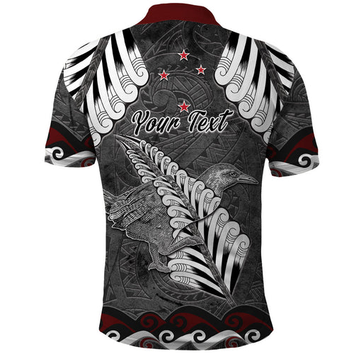 New Zealand Weka Personalised Polo Shirt Aotearoa Hen Silver Fern Maori Pattern