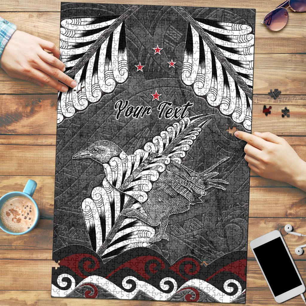 New Zealand Weka Personalised Puzzle Aotearoa Hen Silver Fern Maori Pattern