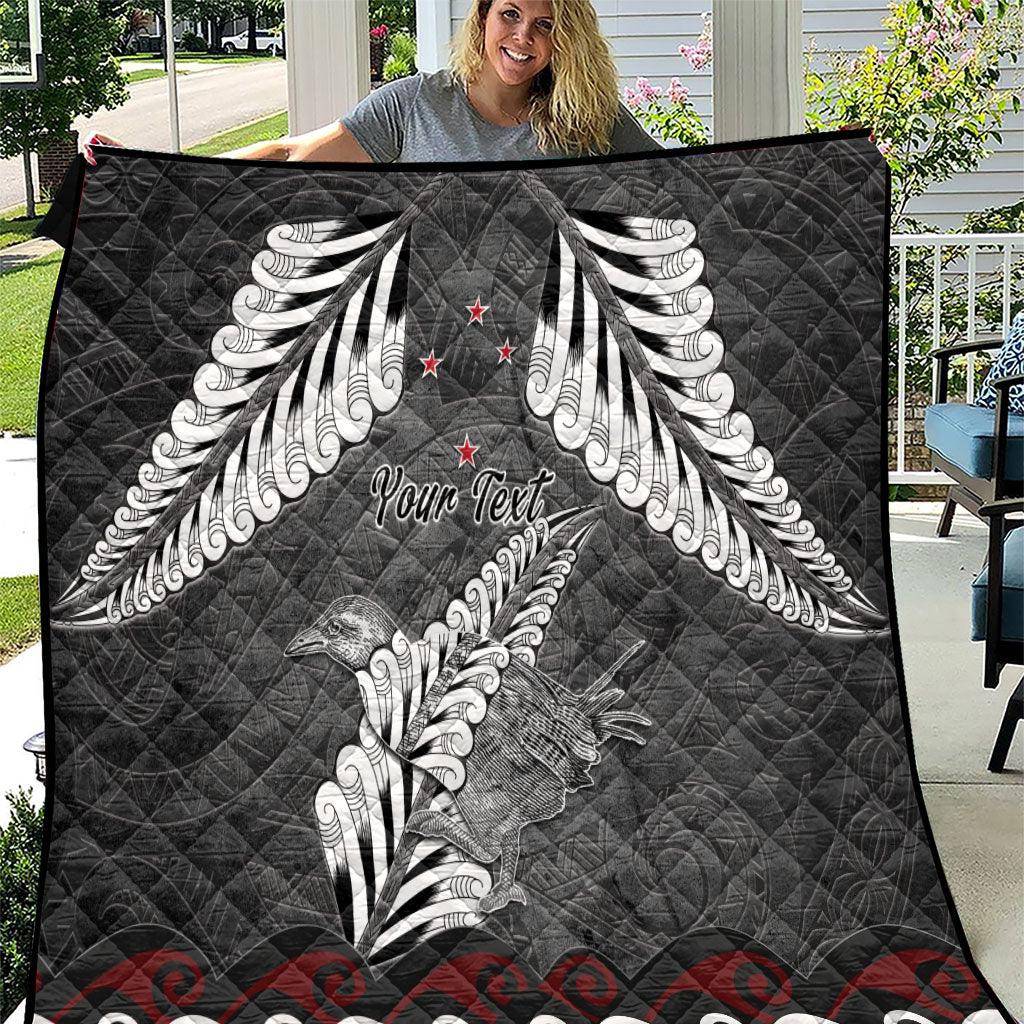 New Zealand Weka Personalised Quilt Aotearoa Hen Silver Fern Maori Pattern