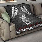 New Zealand Weka Personalised Quilt Aotearoa Hen Silver Fern Maori Pattern