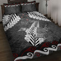 New Zealand Weka Personalised Quilt Bed Set Aotearoa Hen Silver Fern Maori Pattern