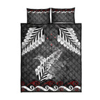 New Zealand Weka Personalised Quilt Bed Set Aotearoa Hen Silver Fern Maori Pattern