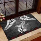 New Zealand Weka Personalised Rubber Doormat Aotearoa Hen Silver Fern Maori Pattern