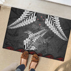 New Zealand Weka Personalised Rubber Doormat Aotearoa Hen Silver Fern Maori Pattern