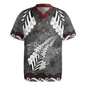 New Zealand Weka Personalised Rugby Jersey Aotearoa Hen Silver Fern Maori Pattern