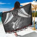 New Zealand Weka Personalised Sarong Aotearoa Hen Silver Fern Maori Pattern