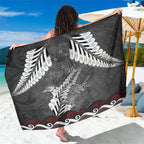 New Zealand Weka Personalised Sarong Aotearoa Hen Silver Fern Maori Pattern