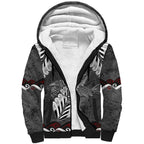 New Zealand Weka Personalised Sherpa Hoodie Aotearoa Hen Silver Fern Maori Pattern