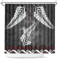 New Zealand Weka Personalised Shower Curtain Aotearoa Hen Silver Fern Maori Pattern