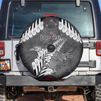 New Zealand Weka Personalised Spare Tire Cover Aotearoa Hen Silver Fern Maori Pattern