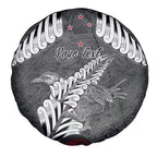 New Zealand Weka Personalised Spare Tire Cover Aotearoa Hen Silver Fern Maori Pattern