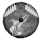 New Zealand Weka Personalised Spare Tire Cover Aotearoa Hen Silver Fern Maori Pattern