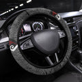 New Zealand Weka Steering Wheel Cover Aotearoa Hen Silver Fern Maori Pattern