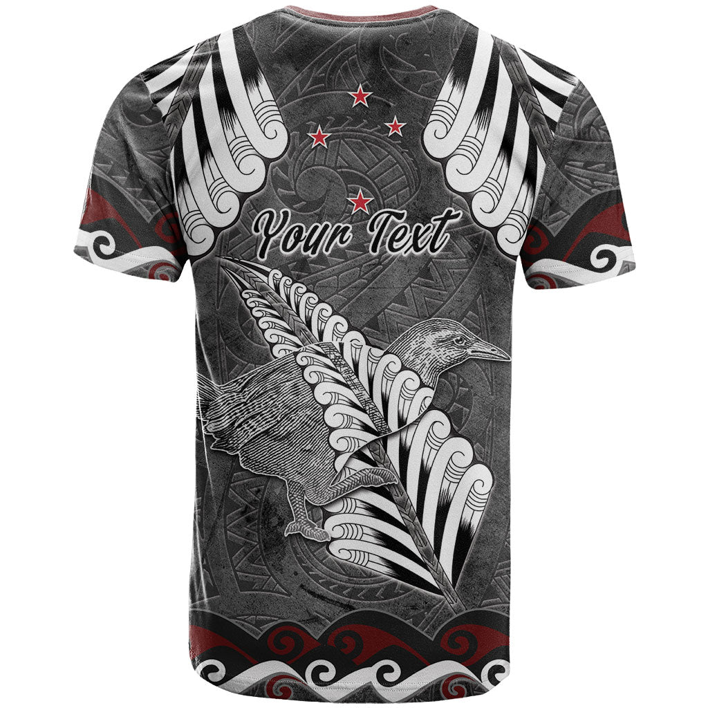 New Zealand Weka Personalised T Shirt Aotearoa Hen Silver Fern Maori Pattern