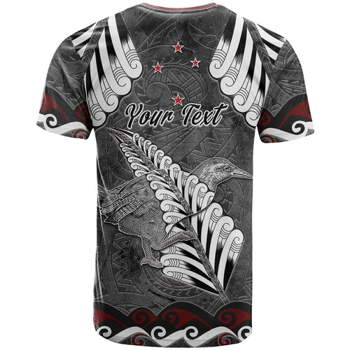 New Zealand Weka Personalised T Shirt Aotearoa Hen Silver Fern Maori Pattern