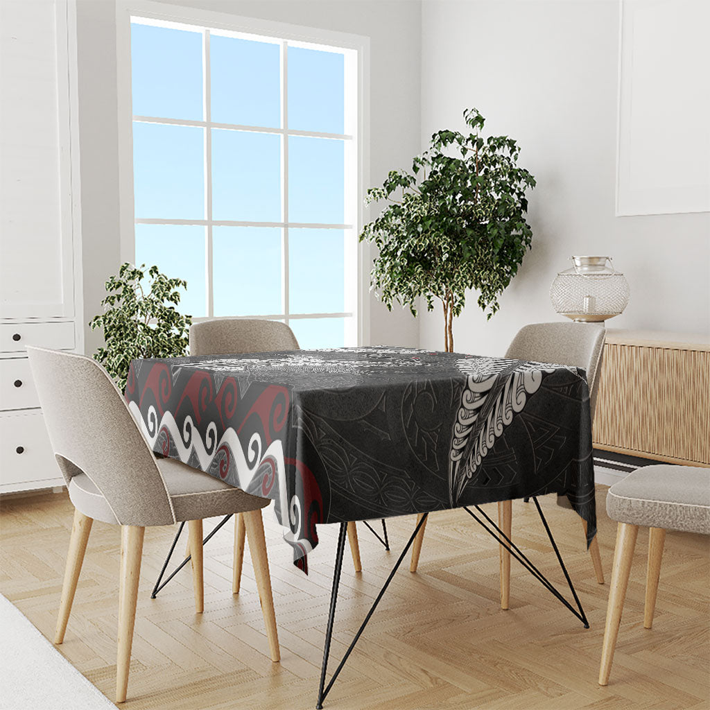 New Zealand Weka Personalised Tablecloth Aotearoa Hen Silver Fern Maori Pattern