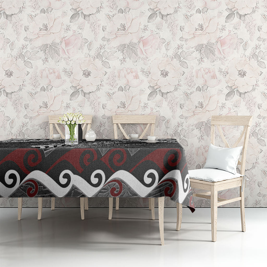 New Zealand Weka Personalised Tablecloth Aotearoa Hen Silver Fern Maori Pattern