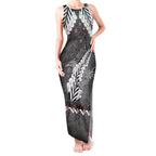 New Zealand Weka Personalised Tank Maxi Dress Aotearoa Hen Silver Fern Maori Pattern