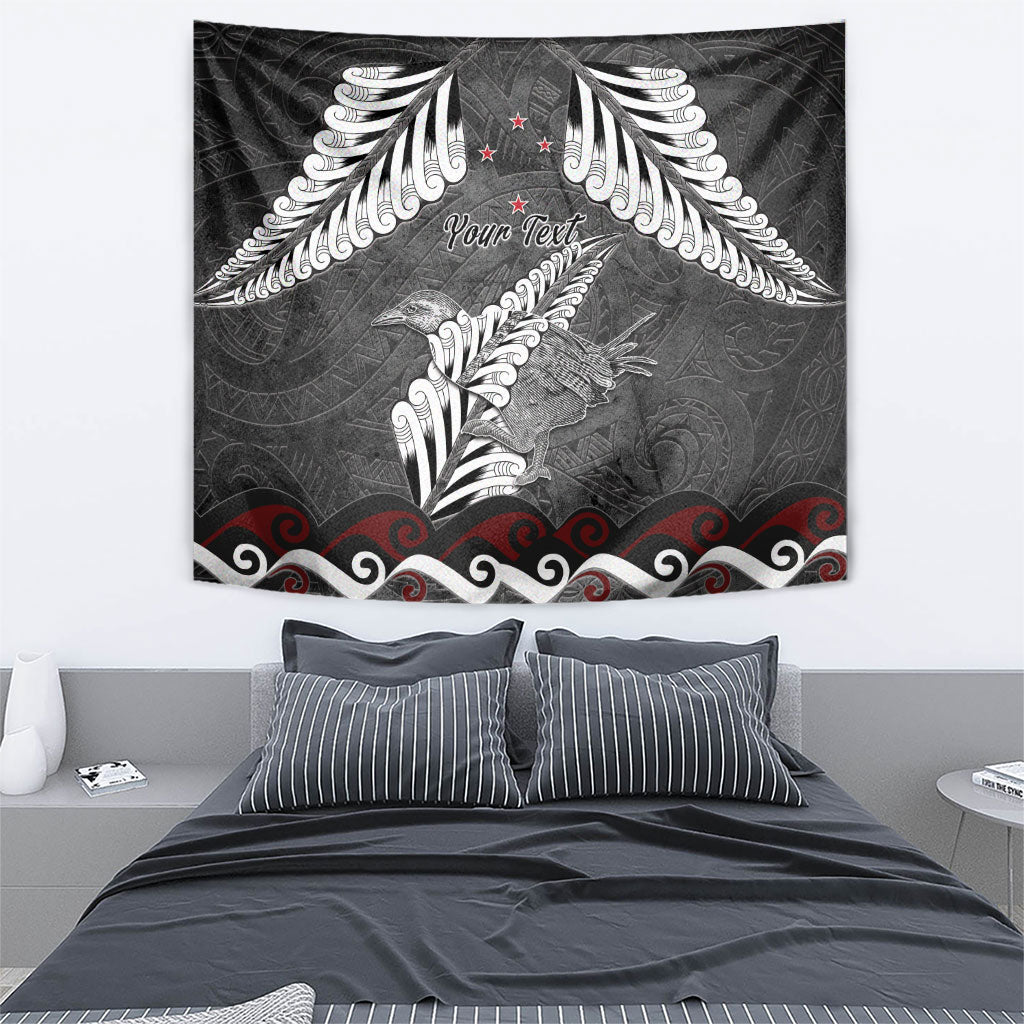 New Zealand Weka Personalised Tapestry Aotearoa Hen Silver Fern Maori Pattern