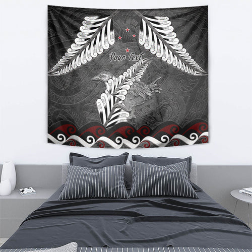 New Zealand Weka Personalised Tapestry Aotearoa Hen Silver Fern Maori Pattern