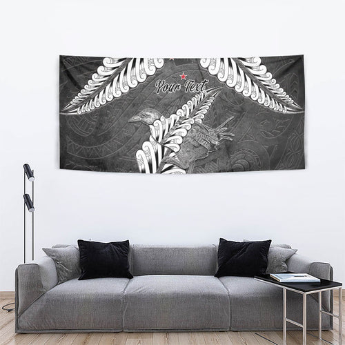 New Zealand Weka Personalised Tapestry Aotearoa Hen Silver Fern Maori Pattern