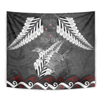 New Zealand Weka Personalised Tapestry Aotearoa Hen Silver Fern Maori Pattern