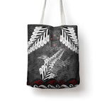 New Zealand Weka Personalised Tote Bag Aotearoa Hen Silver Fern Maori Pattern