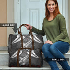 New Zealand Weka Personalised Travel Bag Aotearoa Hen Silver Fern Maori Pattern