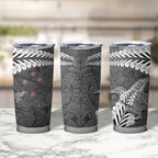 New Zealand Weka Personalised Tumbler Cup Aotearoa Hen Silver Fern Maori Pattern