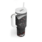 New Zealand Weka Personalised Tumbler With Handle Aotearoa Hen Silver Fern Maori Pattern