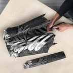 New Zealand Weka Personalised Umbrella Aotearoa Hen Silver Fern Maori Pattern