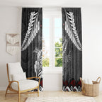 New Zealand Weka Personalised Window Curtain Aotearoa Hen Silver Fern Maori Pattern