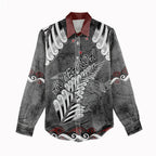 New Zealand Weka Personalised Women Casual Shirt Aotearoa Hen Silver Fern Maori Pattern