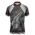 New Zealand Weka Personalised Zipper Polo Shirt Aotearoa Hen Silver Fern Maori Pattern