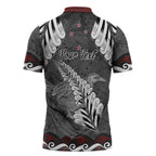 New Zealand Weka Personalised Zipper Polo Shirt Aotearoa Hen Silver Fern Maori Pattern