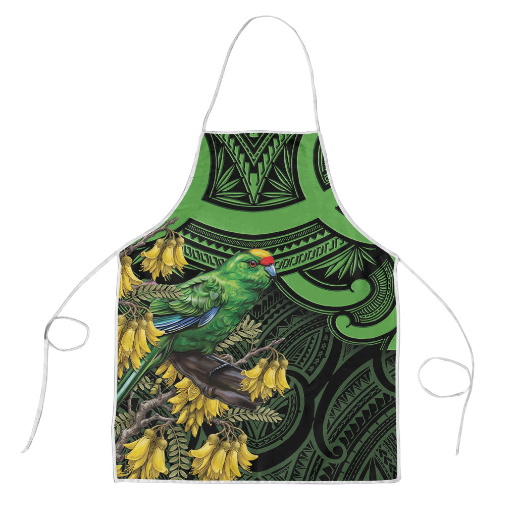 New Zealand Parakeet Bird Apron Maori Kakariki Kowhai Maori Pattern