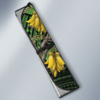New Zealand Parakeet Bird Auto Sun Shade Maori Kakariki Kowhai Maori Pattern